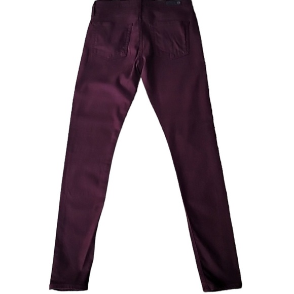 AG ADRIANO GOLDSCHMIED “The Farrah Skinny” Jeans in Burgundy Size 27R - Picture 4 of 10